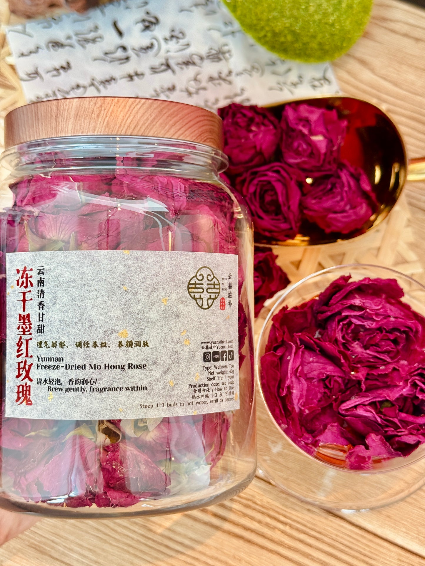 【冻干云南墨红玫瑰】Yunnan Freeze-Dried Mo Hong Rose【减龄水~玫瑰花中的花青素之王，堪称玫瑰界的爱马仕】